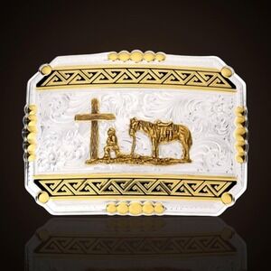 Montana Silversmiths Southwest Origins Christian Cowboy Buckle Retail $180 - NEW